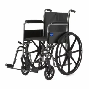 1 Medline K1 Manual Wheelchair with Full Length Arms and Swing-Away Footrests