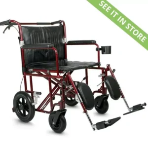 Freedom Plus Lightweight Bariatric Transport Chair, 22″ by Medline