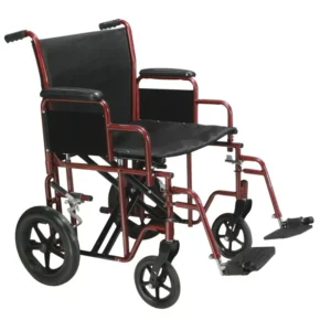 4 Bariatric Heavy Duty Transport Wheelchair with Swing Away Footrest