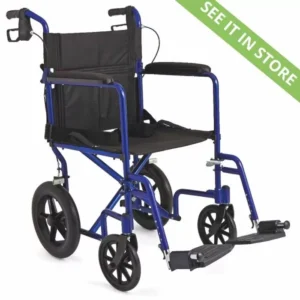 Medline Aluminum Transport Chair with 12″ Wheels