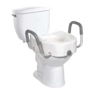 Premium Plastic Raised Toilet Seat With Lock, Elongated