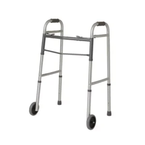 Guardian Two-Button Folding Walker with 5″ Wheels